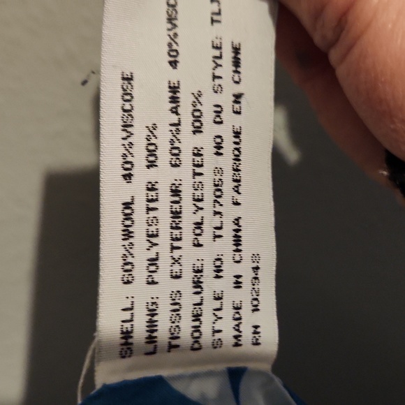 Vintage 90's Teal Wool Blend Long Coat - Picture 4 of 5